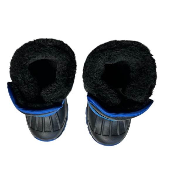 Little Boys Black & Blue Fur Lined Winter Boots Toddler Size EU 23 - Picture 6 of 11